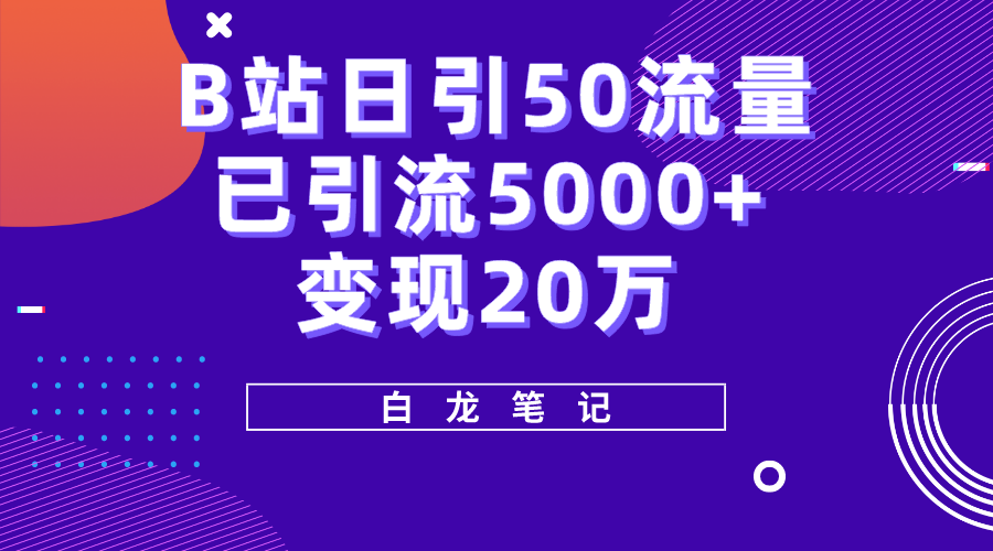 B站日引50+流量，实战已引流5000+变现20万，超级实操课程-颜夕资源网-第14张图片