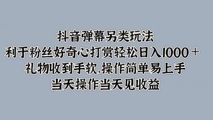 抖音弹幕另类玩法，利于粉丝好奇心打赏轻松日入1000＋ 礼物收到手软，操作简单-颜夕资源网-第13张图片