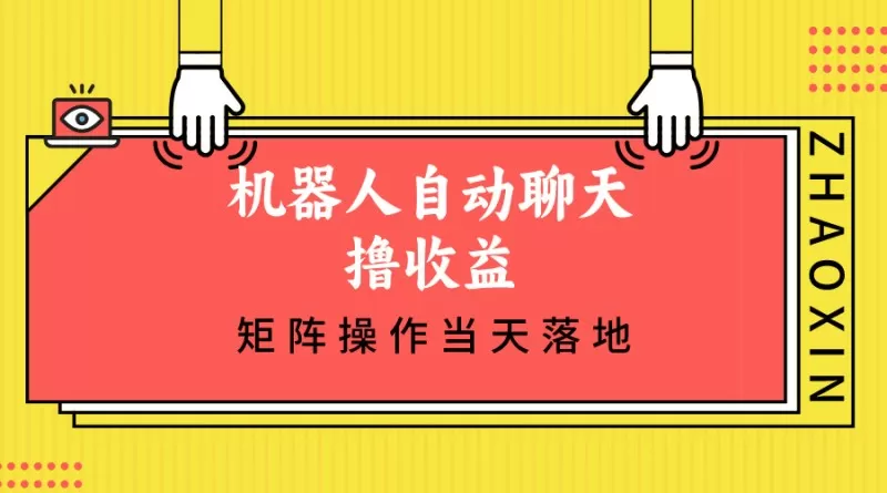 机器人自动聊天撸收益，单机日入500+矩阵操作当天落地