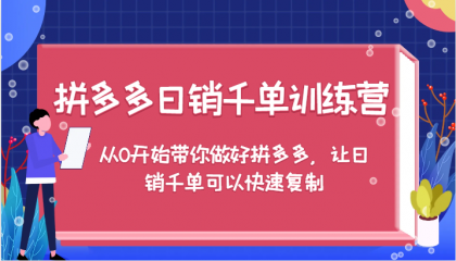 拼多多日销千单训练营，从0开始带你做好拼多多，让日销千单可以快速复制-颜夕资源网-第13张图片