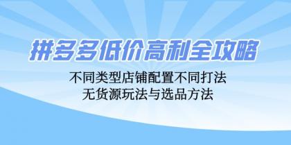 拼多多低价高利全攻略：不同类型店铺配置不同打法，无货源玩法与选品方法-颜夕资源网-第13张图片